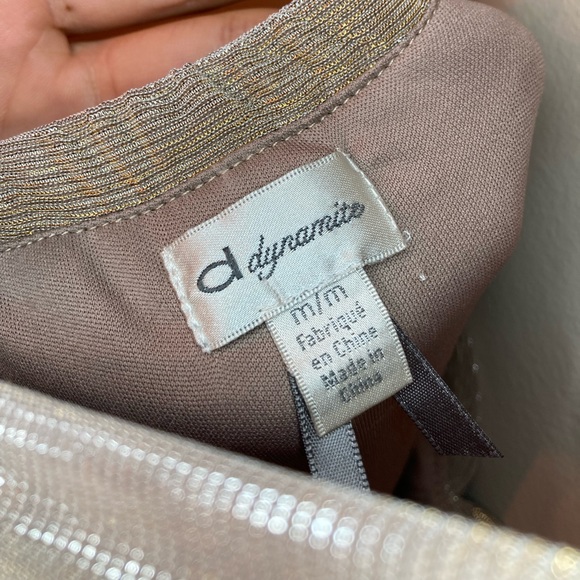 Dynamite Shimmer Tiered Party Dress Medium - Picture 5 of 7